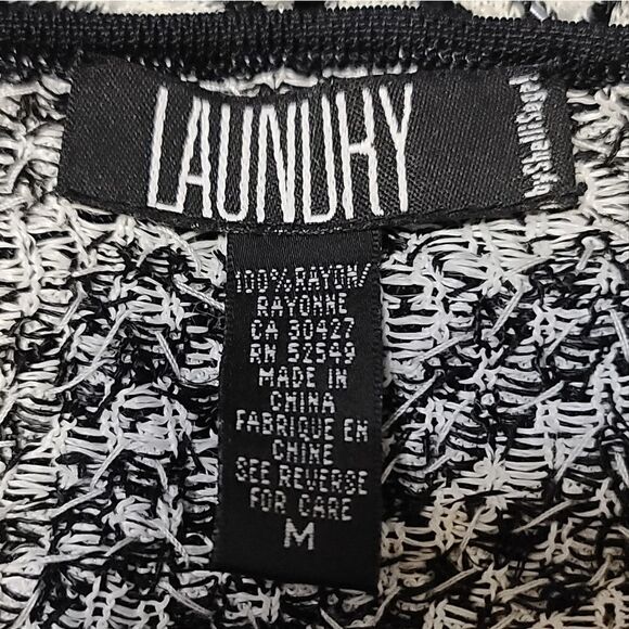 Laundry Shelli Segal Black and White Sequined Halter Top Medium - Picture 6 of 6